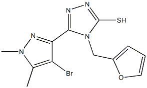 5-(4-bromo-1,5-dimethyl-1H-pyrazol-3-yl)-4-(2-furylmethyl)-4H-1,2,4-triazole-3-thiol 구조식 이미지