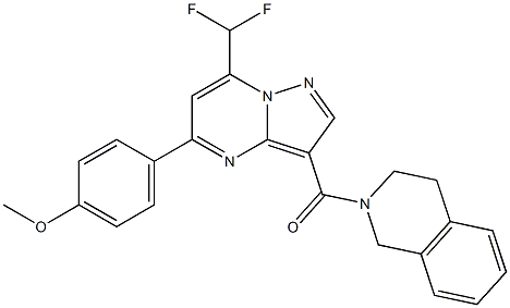 4-[7-(difluoromethyl)-3-(3,4-dihydro-2(1H)-isoquinolinylcarbonyl)pyrazolo[1,5-a]pyrimidin-5-yl]phenyl methyl ether Structure