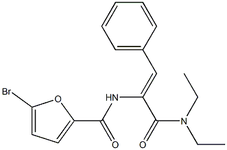 5-bromo-N-{1-[(diethylamino)carbonyl]-2-phenylvinyl}-2-furamide 구조식 이미지