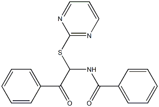 N-[2-oxo-2-phenyl-1-(2-pyrimidinylsulfanyl)ethyl]benzamide Structure