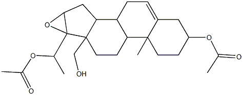 1-[2-(acetyloxy)-6a-(hydroxymethyl)-4a-methyl-1,2,3,4,4a,4b,5,6,6a,7a,8,8a,8b,9-tetradecahydro-6bH-naphtho[2',1':4,5]indeno[1,2-b]oxiren-6b-yl]ethyl acetate Structure