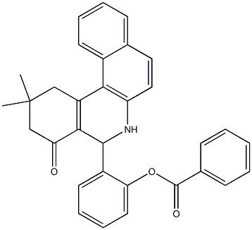 2-(2,2-dimethyl-4-oxo-1,2,3,4,5,6-hexahydrobenzo[a]phenanthridin-5-yl)phenyl benzoate 구조식 이미지