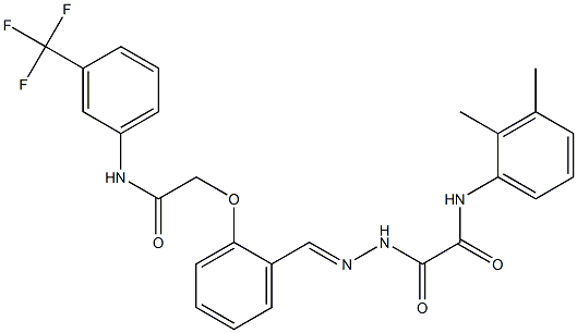 N-(2,3-dimethylphenyl)-2-oxo-2-[2-(2-{2-oxo-2-[3-(trifluoromethyl)anilino]ethoxy}benzylidene)hydrazino]acetamide Structure