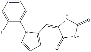 5-{[1-(2-fluorophenyl)-1H-pyrrol-2-yl]methylene}imidazolidine-2,4-dione 구조식 이미지