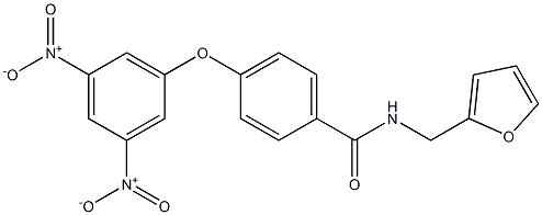 4-{3,5-bisnitrophenoxy}-N-(2-furylmethyl)benzamide Structure