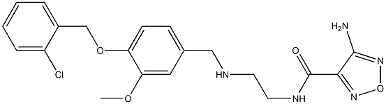4-amino-N-[2-({4-[(2-chlorobenzyl)oxy]-3-methoxybenzyl}amino)ethyl]-1,2,5-oxadiazole-3-carboxamide 구조식 이미지