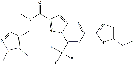 N-[(1,5-dimethyl-1H-pyrazol-4-yl)methyl]-5-(5-ethyl-2-thienyl)-N-methyl-7-(trifluoromethyl)pyrazolo[1,5-a]pyrimidine-2-carboxamide Structure