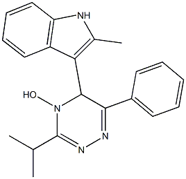 3-isopropyl-5-(2-methyl-1H-indol-3-yl)-6-phenyl-1,2,4-triazin-4(5H)-ol 구조식 이미지