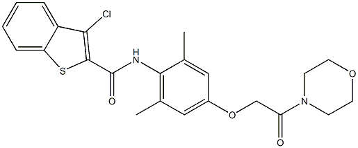 3-chloro-N-{2,6-dimethyl-4-[2-(4-morpholinyl)-2-oxoethoxy]phenyl}-1-benzothiophene-2-carboxamide Structure