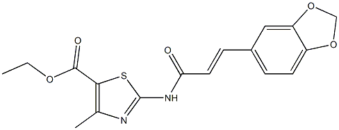 ethyl 2-{[3-(1,3-benzodioxol-5-yl)acryloyl]amino}-4-methyl-1,3-thiazole-5-carboxylate 구조식 이미지