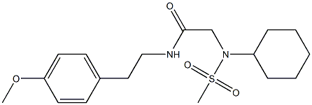 2-[cyclohexyl(methylsulfonyl)amino]-N-[2-(4-methoxyphenyl)ethyl]acetamide 구조식 이미지