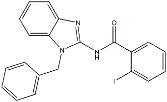 N-(1-benzyl-1H-benzimidazol-2-yl)-2-iodobenzamide 구조식 이미지