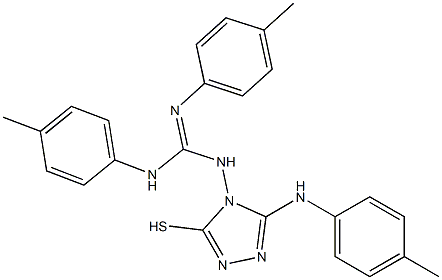 N,N''-bis(4-methylphenyl)-N'-[3-sulfanyl-5-(4-toluidino)-4H-1,2,4-triazol-4-yl]guanidine 구조식 이미지