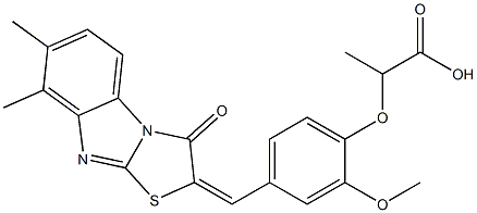 2-{4-[(7,8-dimethyl-3-oxo[1,3]thiazolo[3,2-a]benzimidazol-2(3H)-ylidene)methyl]-2-methoxyphenoxy}propanoic acid Structure