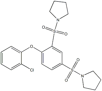 2,4-bis(1-pyrrolidinylsulfonyl)phenyl 2-chlorophenyl ether Structure