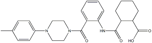 2-[(2-{[4-(4-methylphenyl)-1-piperazinyl]carbonyl}anilino)carbonyl]cyclohexanecarboxylic acid Structure