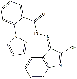 N'-(2-hydroxy-3H-indol-3-ylidene)-2-(1H-pyrrol-1-yl)benzohydrazide 구조식 이미지