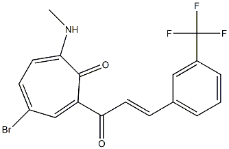 4-bromo-7-(methylamino)-2-{3-[3-(trifluoromethyl)phenyl]acryloyl}-2,4,6-cycloheptatrien-1-one 구조식 이미지