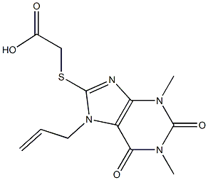 [(7-allyl-1,3-dimethyl-2,6-dioxo-2,3,6,7-tetrahydro-1H-purin-8-yl)thio]acetic acid Structure