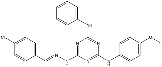 4-chlorobenzaldehyde [4-anilino-6-(4-methoxyanilino)-1,3,5-triazin-2-yl]hydrazone 구조식 이미지