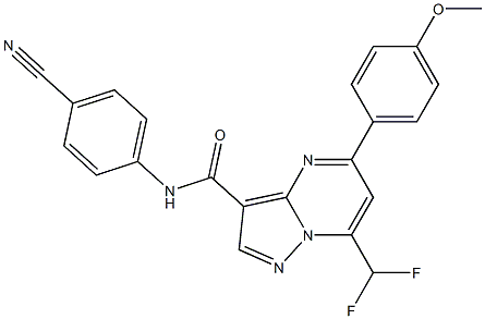 N-(4-cyanophenyl)-7-(difluoromethyl)-5-(4-methoxyphenyl)pyrazolo[1,5-a]pyrimidine-3-carboxamide 구조식 이미지