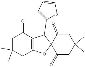 5',5',6,6-tetramethyl-3-(2-thienyl)-3,5,6,7-tetrahydrospiro[1-benzofuran-2,2'-cyclohexane]-1',3',4(2H)-trione 구조식 이미지