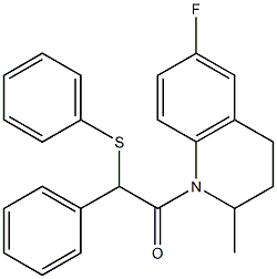 2-(6-fluoro-2-methyl-3,4-dihydroquinolin-1(2H)-yl)-2-oxo-1-phenylethyl phenyl sulfide 구조식 이미지