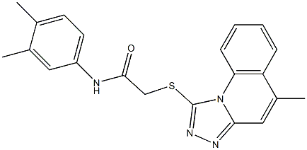 N-(3,4-dimethylphenyl)-2-[(5-methyl[1,2,4]triazolo[4,3-a]quinolin-1-yl)sulfanyl]acetamide 구조식 이미지