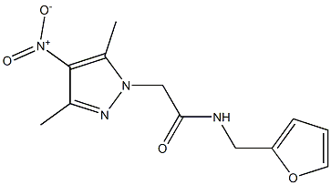 N-(2-furylmethyl)-2-{4-nitro-3,5-dimethyl-1H-pyrazol-1-yl}acetamide 구조식 이미지