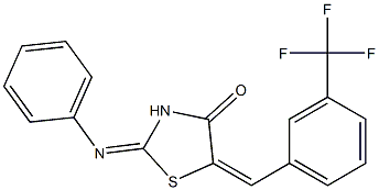 2-(phenylimino)-5-[3-(trifluoromethyl)benzylidene]-1,3-thiazolidin-4-one 구조식 이미지