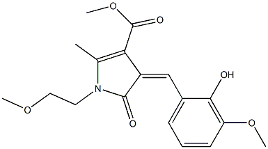 methyl 4-(2-hydroxy-3-methoxybenzylidene)-1-(2-methoxyethyl)-2-methyl-5-oxo-4,5-dihydro-1H-pyrrole-3-carboxylate Structure