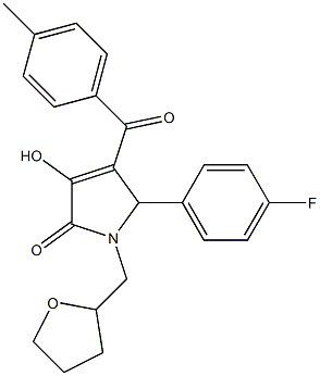 5-(4-fluorophenyl)-3-hydroxy-4-(4-methylbenzoyl)-1-(tetrahydrofuran-2-ylmethyl)-1,5-dihydro-2H-pyrrol-2-one 구조식 이미지