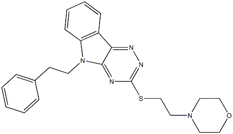 3-{[2-(4-morpholinyl)ethyl]sulfanyl}-5-(2-phenylethyl)-5H-[1,2,4]triazino[5,6-b]indole 구조식 이미지