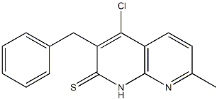 3-benzyl-4-chloro-7-methyl[1,8]naphthyridine-2(1H)-thione 구조식 이미지