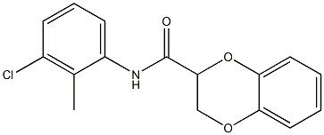 N-(3-chloro-2-methylphenyl)-2,3-dihydro-1,4-benzodioxine-2-carboxamide 구조식 이미지