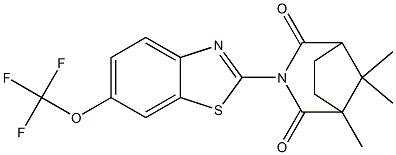 1,8,8-trimethyl-3-[6-(trifluoromethoxy)-1,3-benzothiazol-2-yl]-3-azabicyclo[3.2.1]octane-2,4-dione Structure