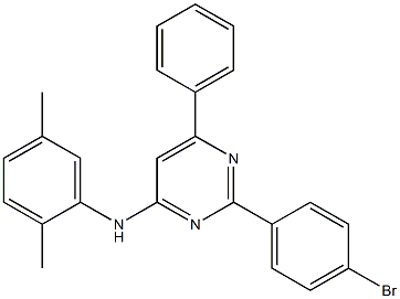 N-[2-(4-bromophenyl)-6-phenyl-4-pyrimidinyl]-N-(2,5-dimethylphenyl)amine 구조식 이미지