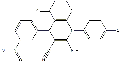 2-amino-1-(4-chlorophenyl)-4-{3-nitrophenyl}-5-oxo-1,4,5,6,7,8-hexahydroquinoline-3-carbonitrile Structure