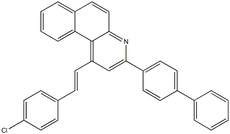 3-[1,1'-biphenyl]-4-yl-1-[2-(4-chlorophenyl)vinyl]benzo[f]quinoline Structure