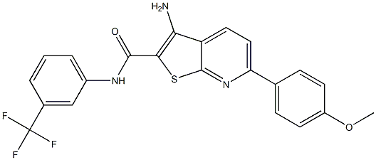 3-amino-6-(4-methoxyphenyl)-N-[3-(trifluoromethyl)phenyl]thieno[2,3-b]pyridine-2-carboxamide Structure