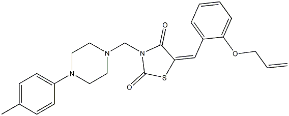 5-[2-(allyloxy)benzylidene]-3-{[4-(4-methylphenyl)-1-piperazinyl]methyl}-1,3-thiazolidine-2,4-dione 구조식 이미지