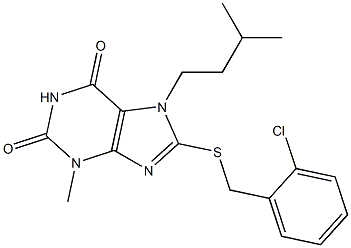 8-[(2-chlorobenzyl)sulfanyl]-7-isopentyl-3-methyl-3,7-dihydro-1H-purine-2,6-dione Structure
