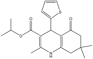 isopropyl 2,7,7-trimethyl-5-oxo-4-(2-thienyl)-1,4,5,6,7,8-hexahydro-3-quinolinecarboxylate Structure