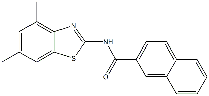 N-(4,6-dimethyl-1,3-benzothiazol-2-yl)-2-naphthamide 구조식 이미지