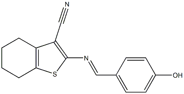2-[(4-hydroxybenzylidene)amino]-4,5,6,7-tetrahydro-1-benzothiophene-3-carbonitrile 구조식 이미지