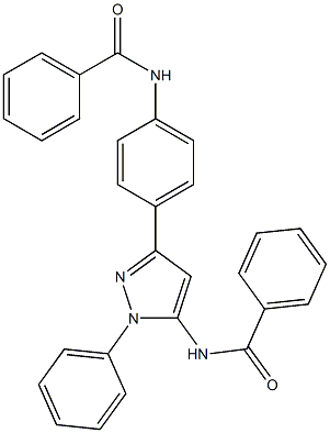 N-{3-[4-(benzoylamino)phenyl]-1-phenyl-1H-pyrazol-5-yl}benzamide 구조식 이미지