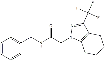 N-benzyl-2-[3-(trifluoromethyl)-4,5,6,7-tetrahydro-1H-indazol-1-yl]acetamide 구조식 이미지