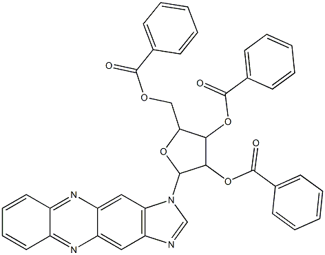 4-(benzoyloxy)-2-[(benzoyloxy)methyl]-5-(1H-imidazo[4,5-b]phenazin-1-yl)tetrahydro-3-furanyl benzoate Structure