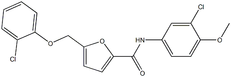 N-(3-chloro-4-methoxyphenyl)-5-[(2-chlorophenoxy)methyl]-2-furamide 구조식 이미지