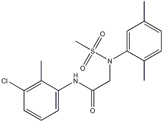 N-(3-chloro-2-methylphenyl)-2-[2,5-dimethyl(methylsulfonyl)anilino]acetamide 구조식 이미지